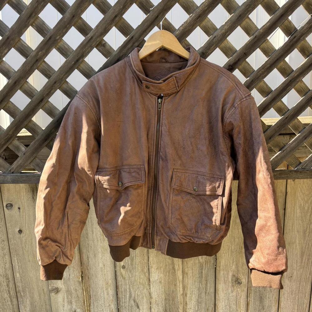 Vintage 80s Real Leather Bomber Jacket – AVANTI